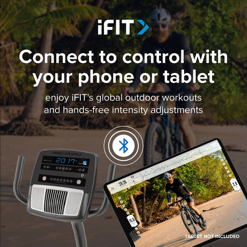 Recumbent Exercise Bike with Display, Tablet Holder, and Fan J328713