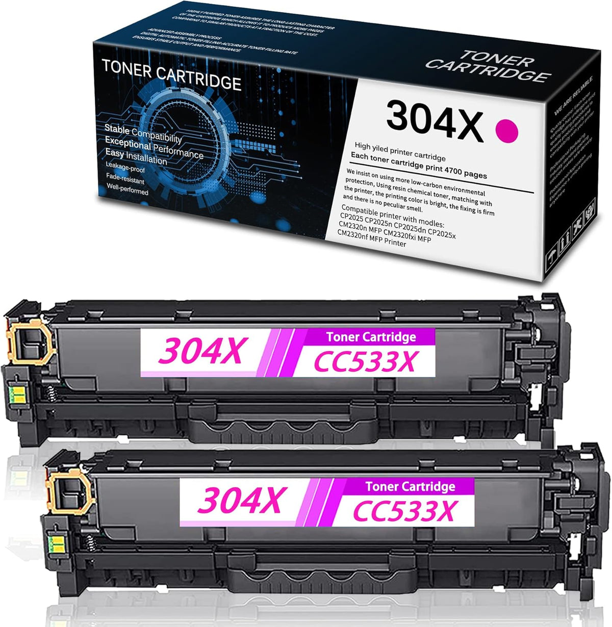 Cyan High Yield Toner Cartridge Replacement 2 Pack F96460