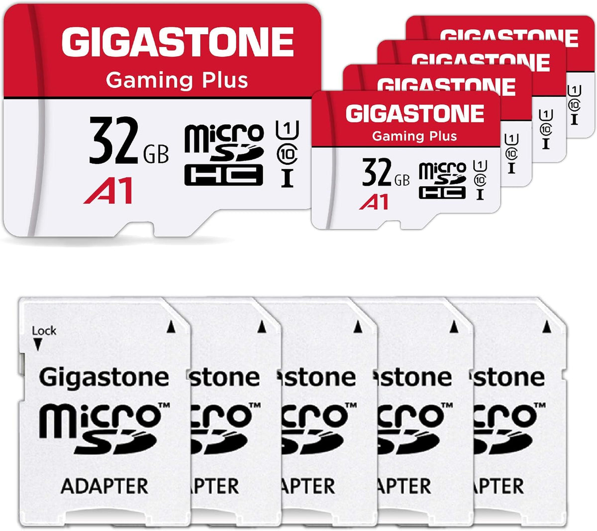 Micro SD Card 32GB 10-Pack MicroSDHC Memory Card UHS-I U1 A1 Class 10 with Adapter I754082