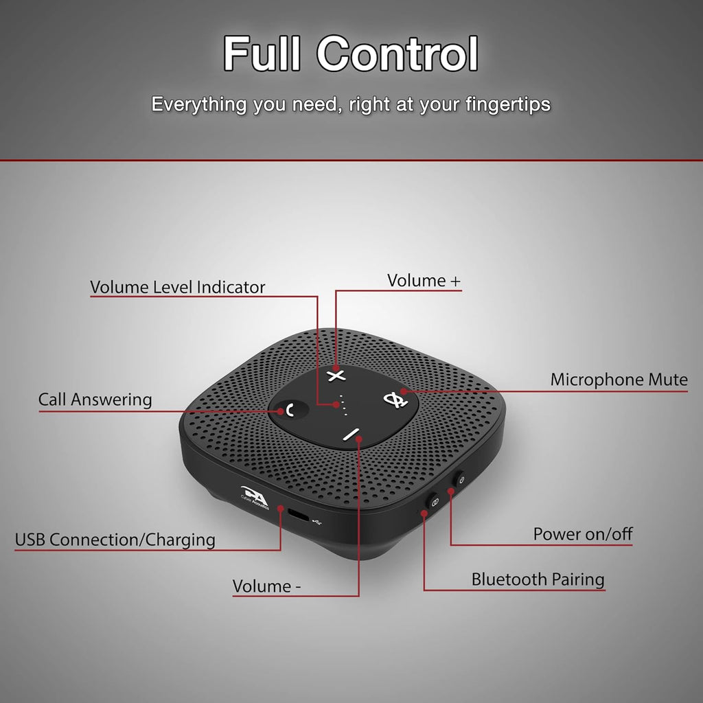 USB and Bluetooth Speakerphone with 360 Degree Noise Cancelling Microphone C926