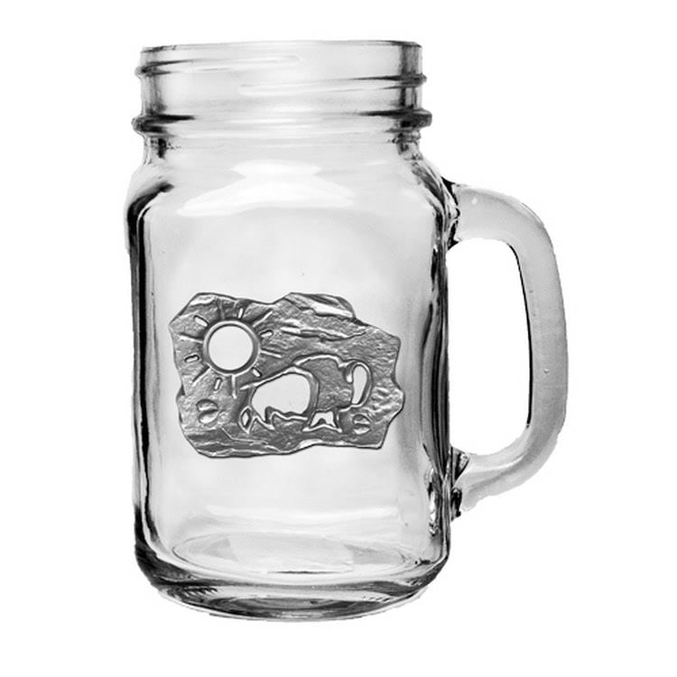 Pewter Accent Mason Jar Mug K9285