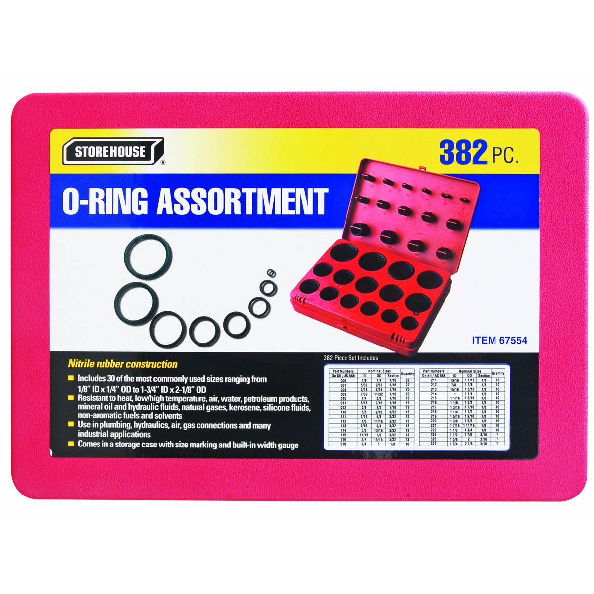 O-Ring Assortment, 382 Piece P90055