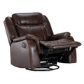 Brown Faux Leather Reclining Swivel Chair J295734