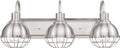 Brushed Nickel Metal Vanity Light with Cage Shades V897