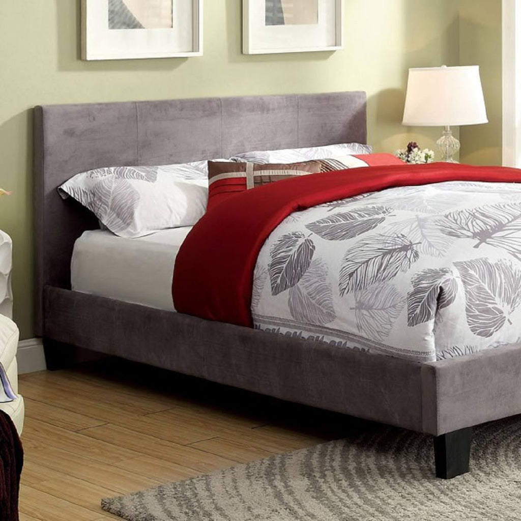 Gray Fabric King Bed J196796