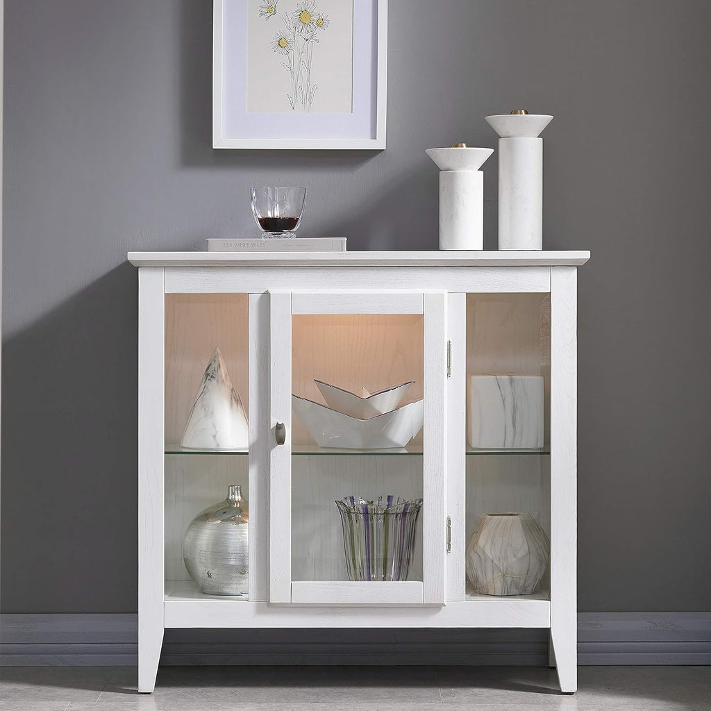 Weathered White Curio Cabinet C813