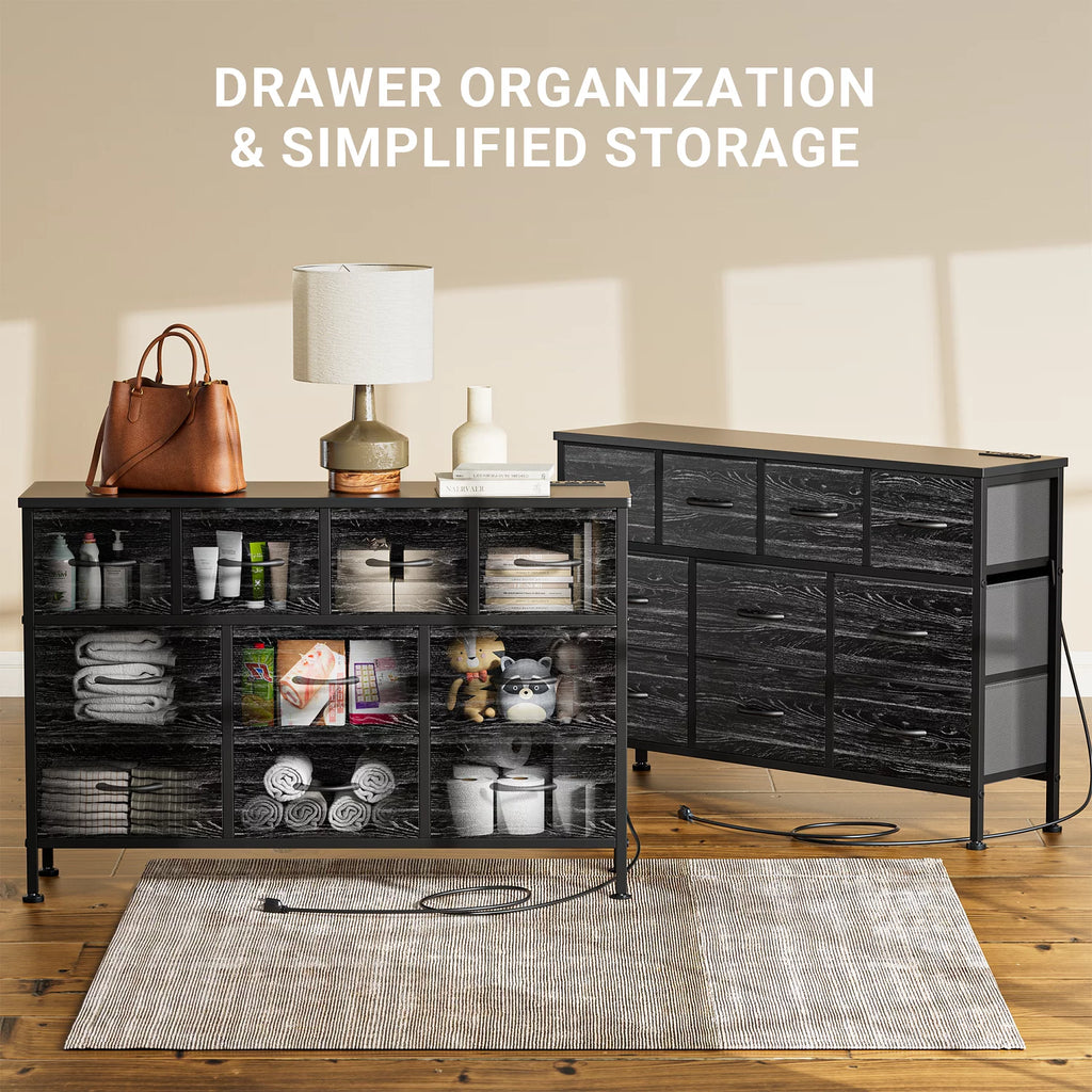 10 Drawer Dresser TV Stand with Power Outlet O114073