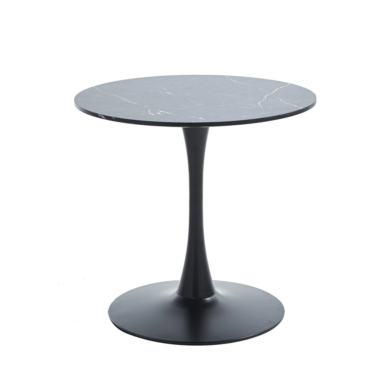 31.5" Wood Mid-century Dining Table with Marble Top E41610