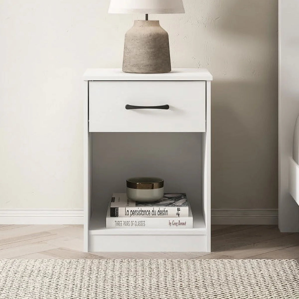White 1 Drawer Nightstand Q712191