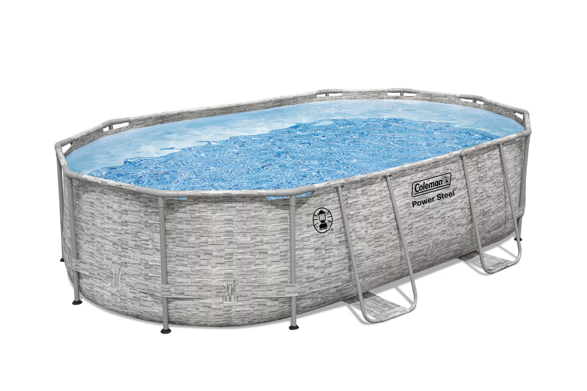16 ft. x 10 ft. Oval Metal Frame Above Ground Pool Set X4197