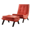 Red Faux Leather Lounge Chair and Ottoman F42420