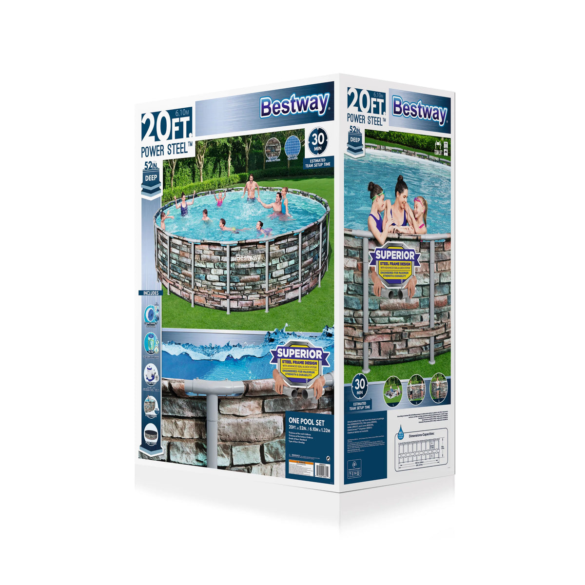 20 Foot Round Above Ground Swimming Pool Set I953962