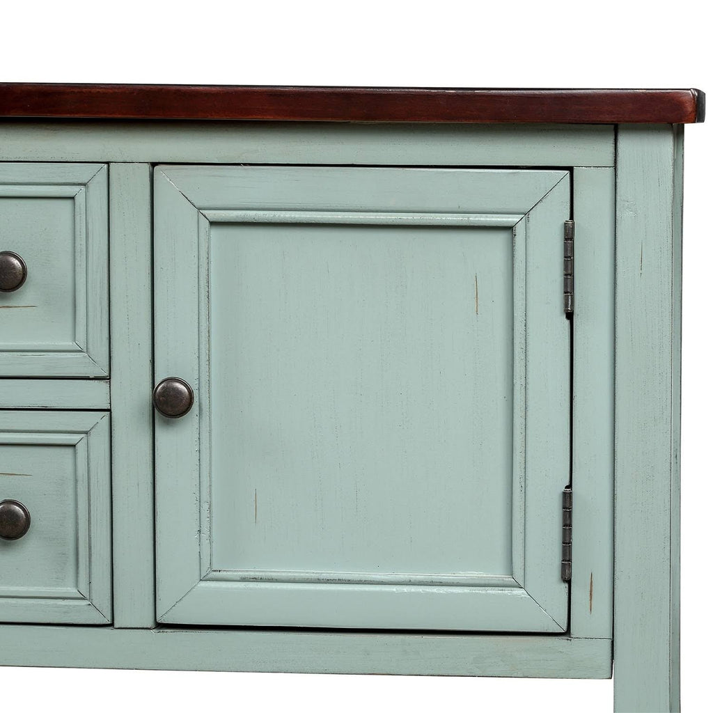 Dark Blue Sideboard Console Table with Bottom Shelf O72933