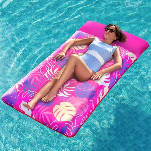XL Fabric Covered Inflatable Pool Float with Headrest F402663