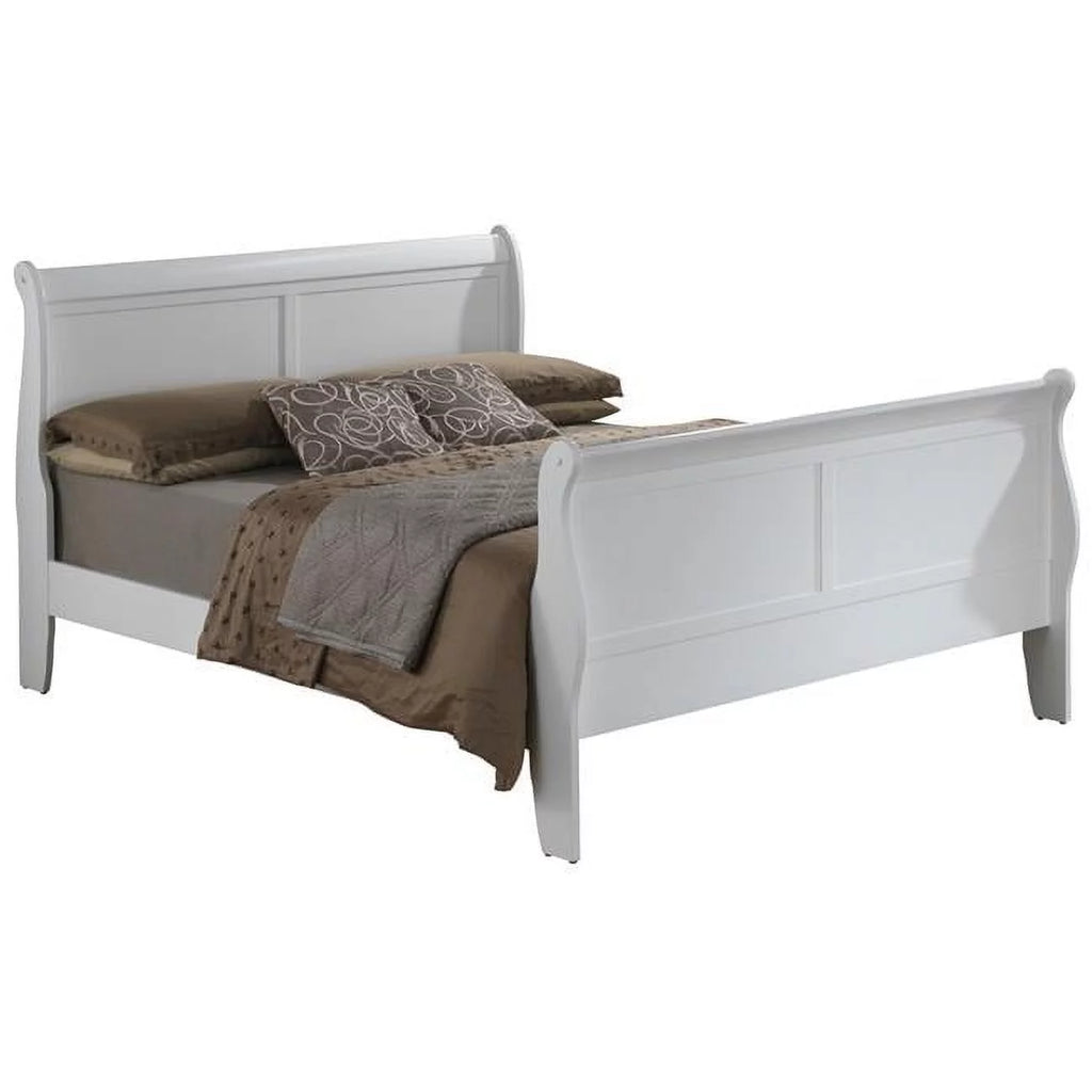 White Full Size Sleigh Bed O29668