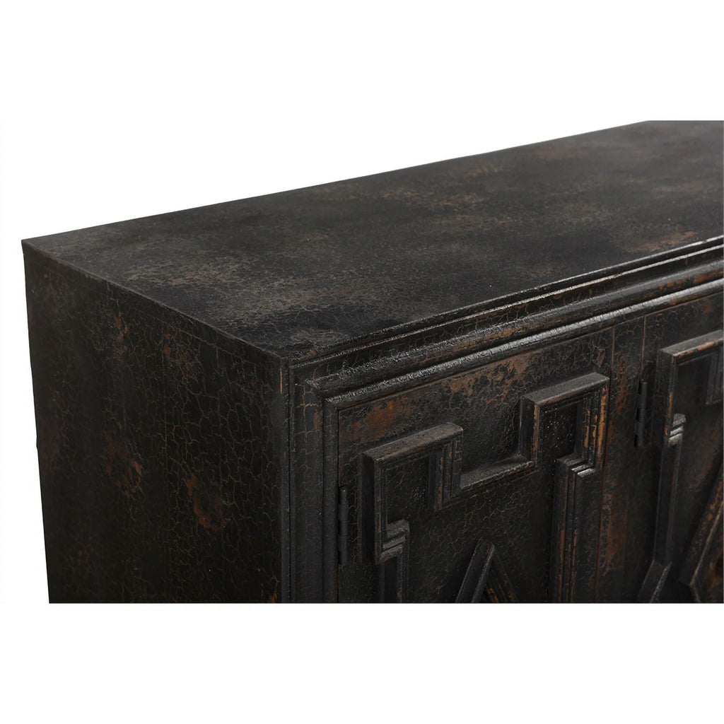 Black 4-door Solid Wood Sideboard B3797