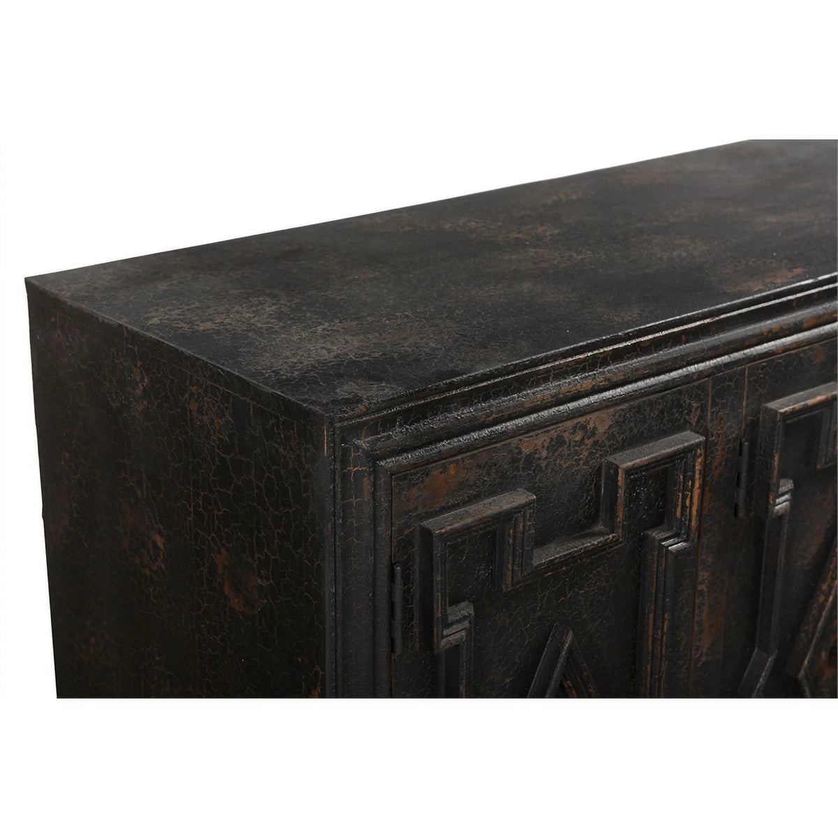 Black 4-door Solid Wood Sideboard B3797