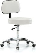 Chrome Height Adjustable Exam Stool with Back S323