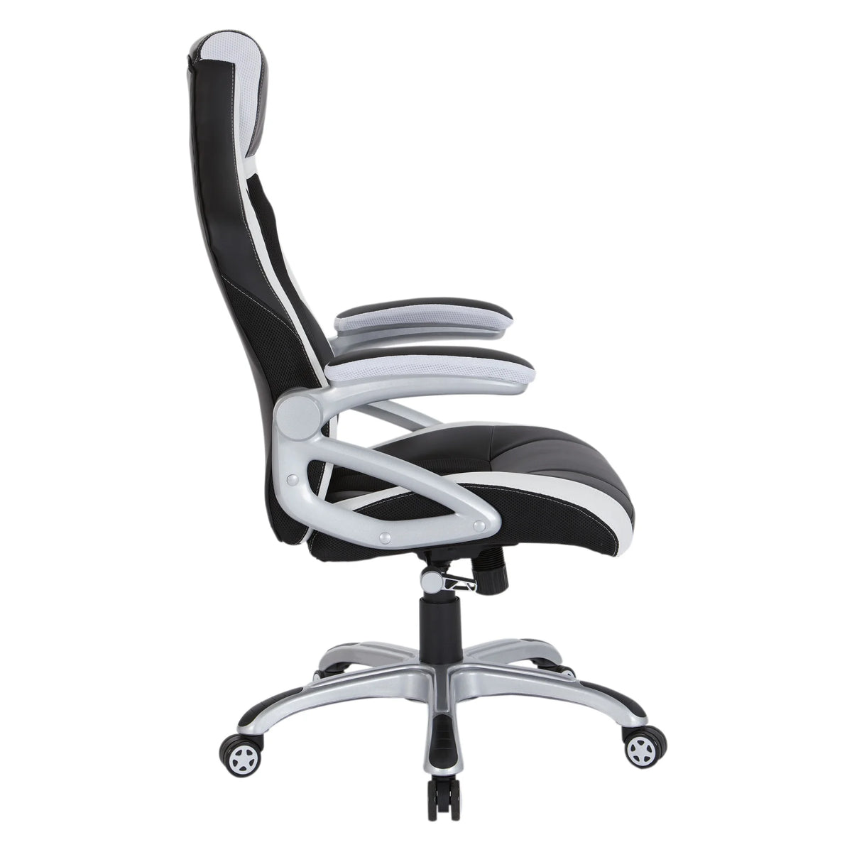 Black Chair with White Trim and Silver Base H53392
