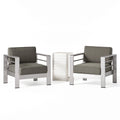 Gray Aluminum Outdoor Club Chairs with Side Table P685