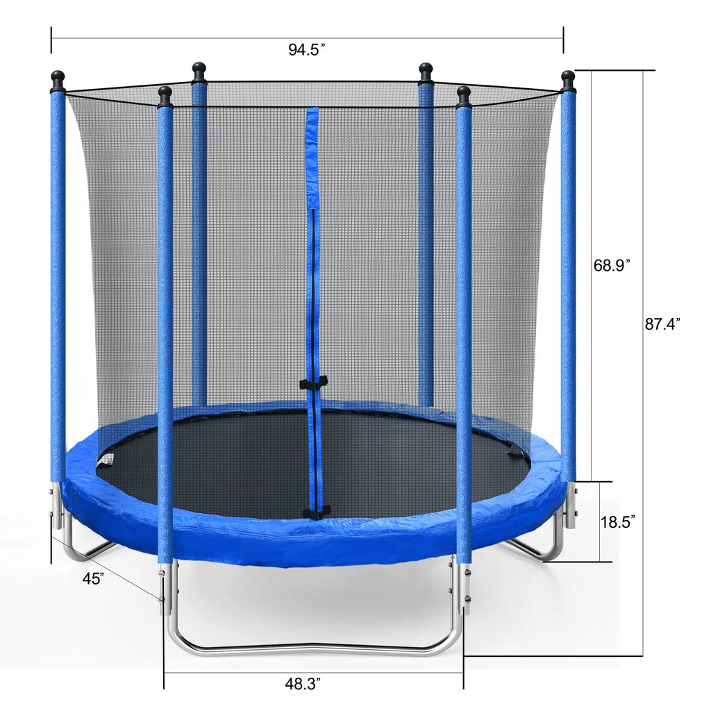 8FT Trampoline with Safety Enclosure Net and Ladder J946707