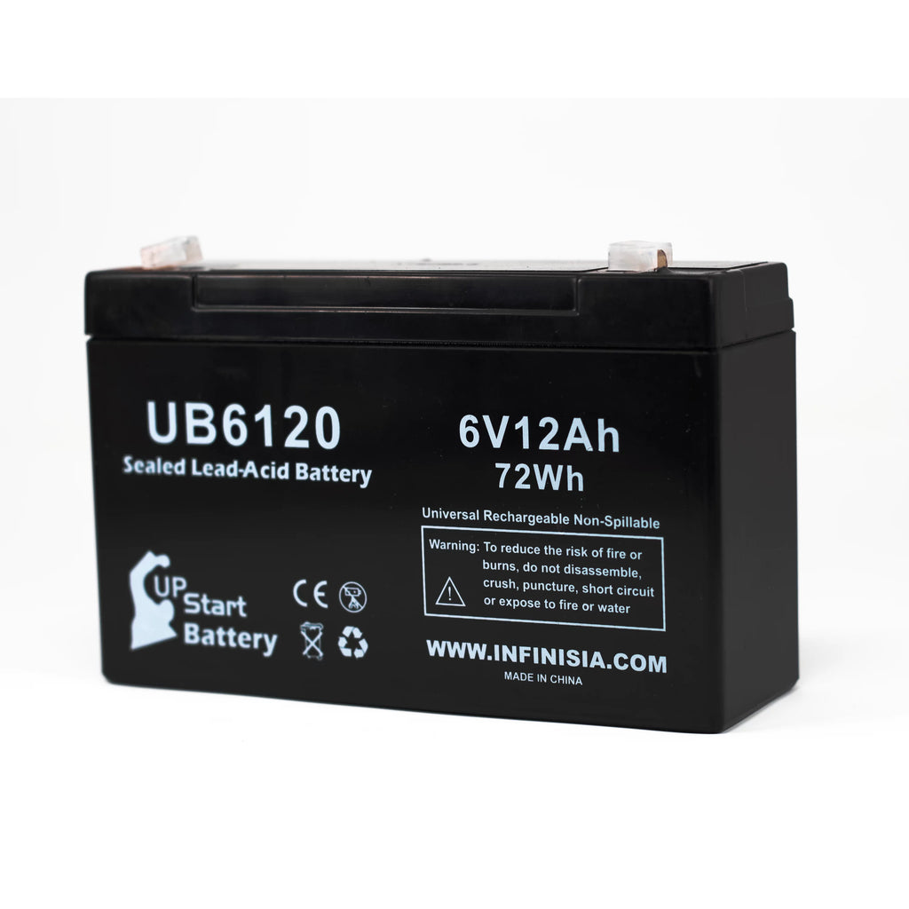 6V 12Ah Sealed Lead Acid Battery with F1 to F2 Terminal Adapters U825684