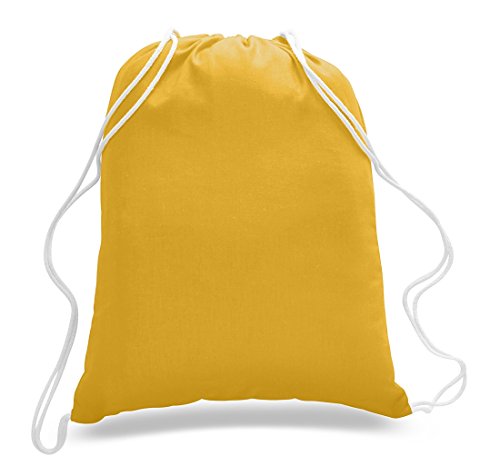 12 Pack Cotton Canvas Drawstring Backpack Bags N961185
