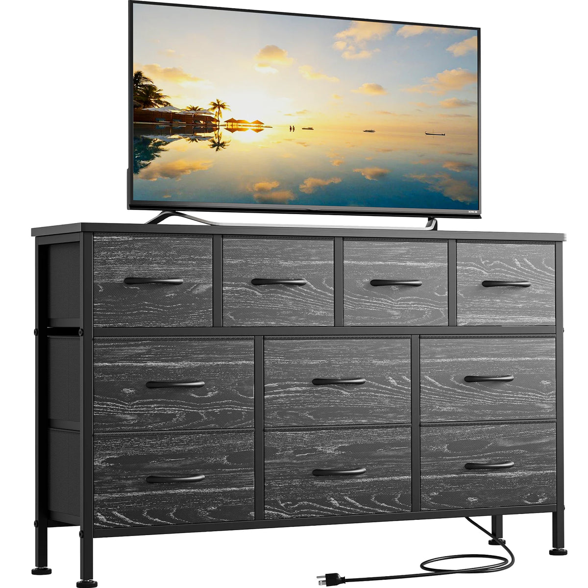 10 Drawer Dresser TV Stand with Power Outlet O114073