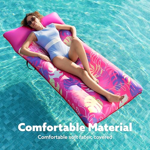 XL Fabric Covered Inflatable Pool Float with Headrest F402663