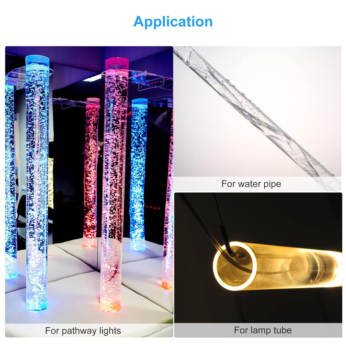 Clear Acrylic Rigid Round Tube 8.4 ID 4 Length Pack of 2 H1548