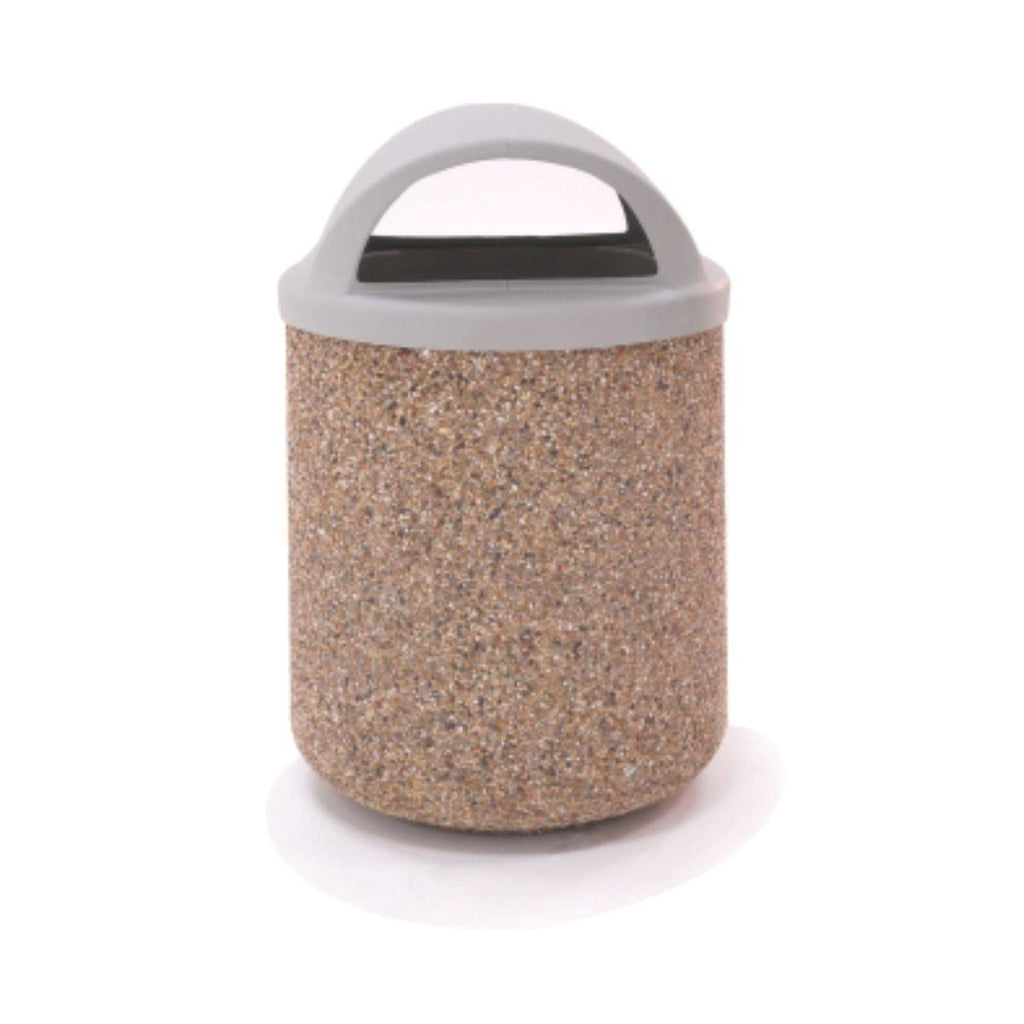 42 Gallon Concrete Trash Receptacle with Dome I5258