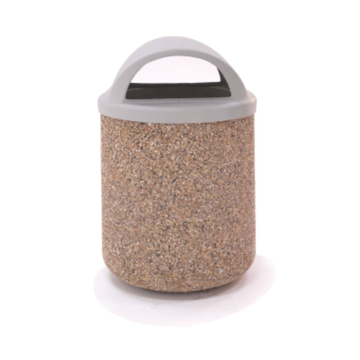 42 Gallon Concrete Trash Receptacle with Dome I5258