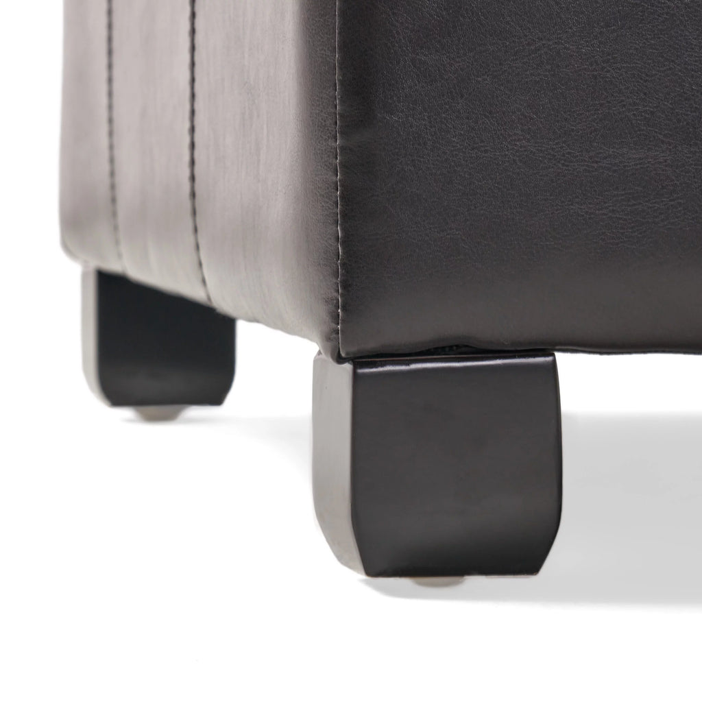 Espresso Bonded Leather Storage Ottoman L811513