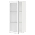 Wall Cabinet with Glass Door, White 18x15x40 J6696