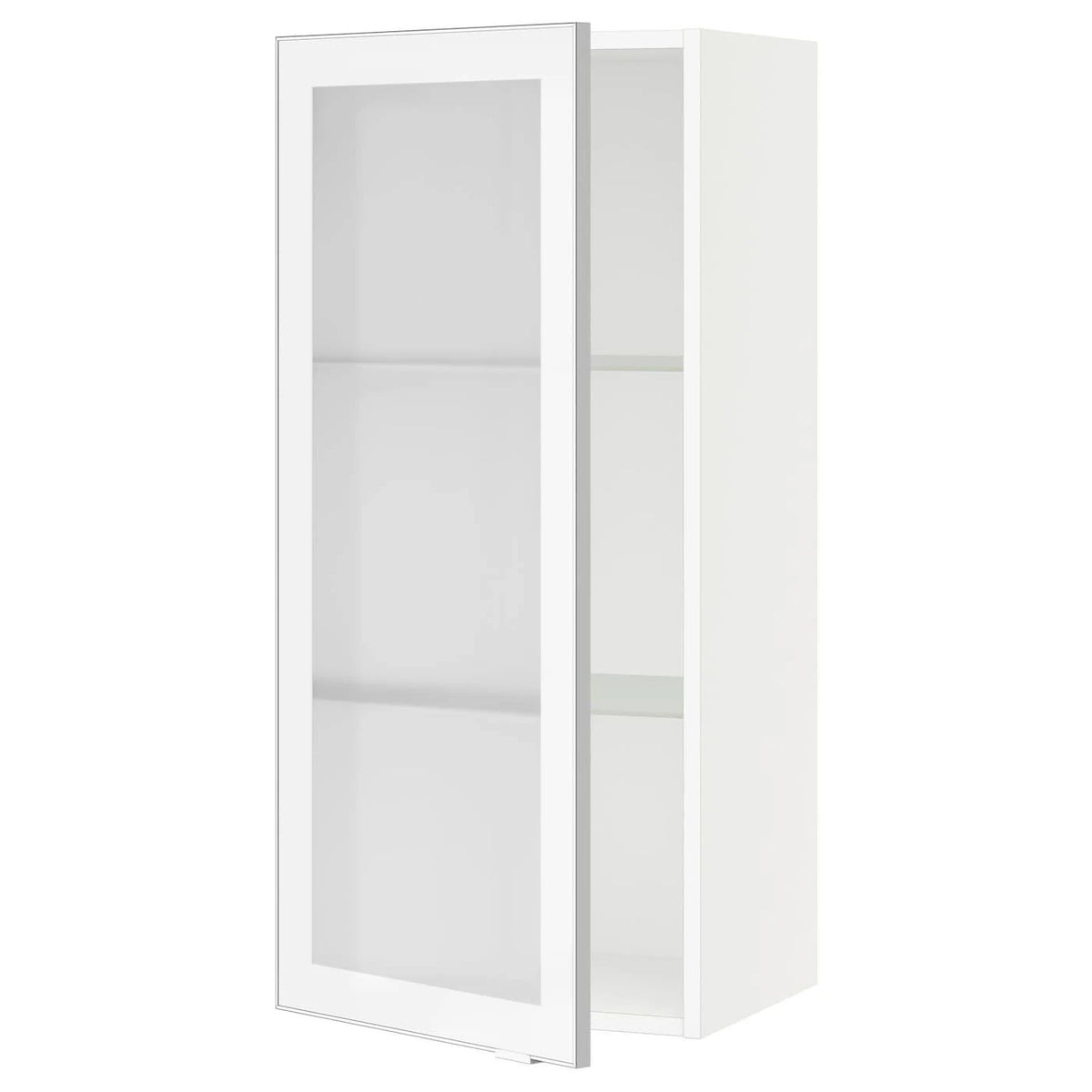 Wall Cabinet with Glass Door, White 18x15x40 J6696