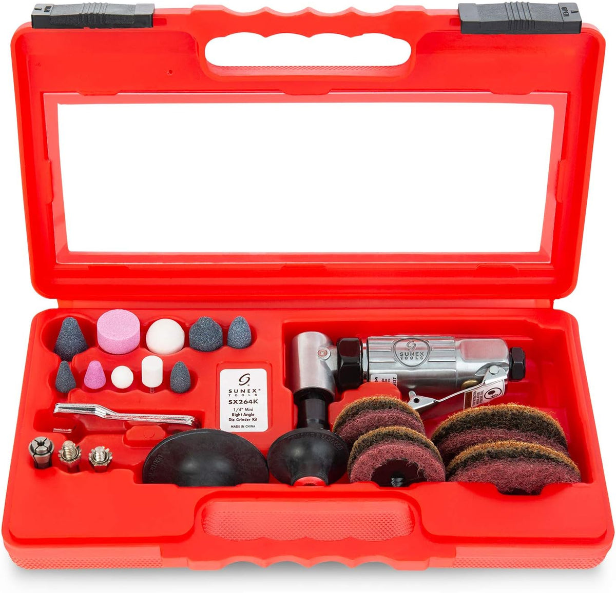 1/4 Inch Drive Mini Right Angle Air Die Grinder Kit with Storage Case N398200