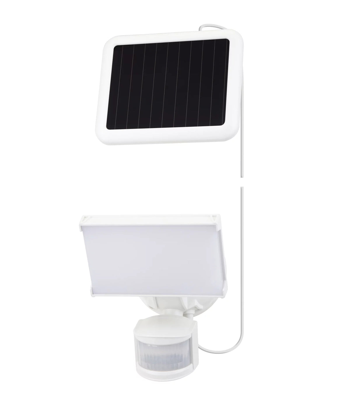 Solar Three Head LED Motion Sensing Security Flood Light, White, 2000 Lumen O8128