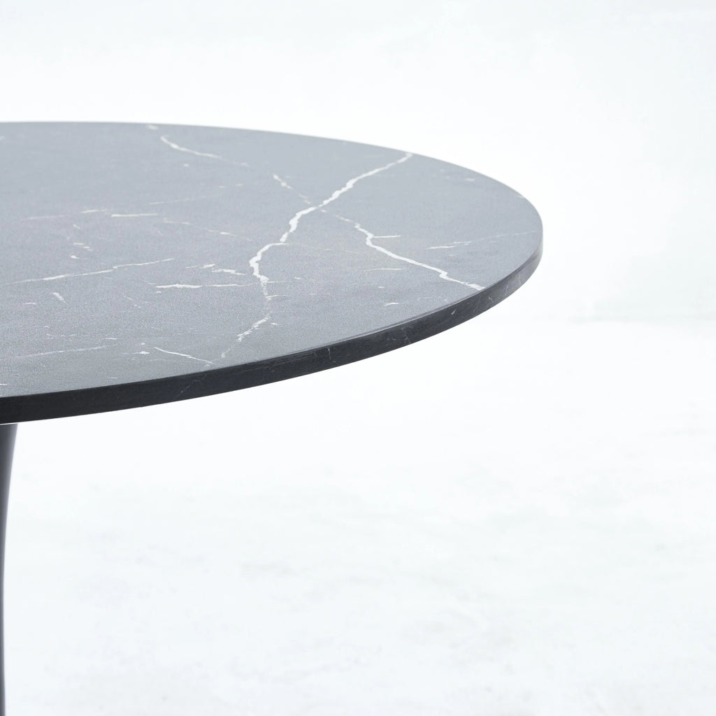 31.5" Wood Mid-century Dining Table with Marble Top E41610