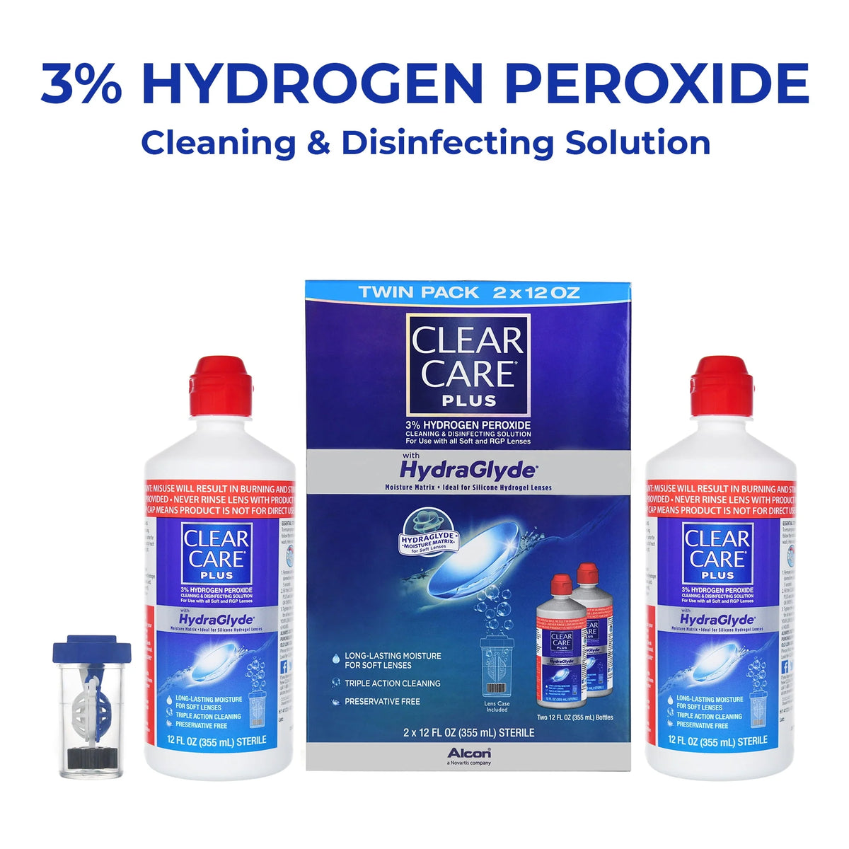 Contact Lens Cleaning Solution with HydraGlyde, Two 12oz I340428