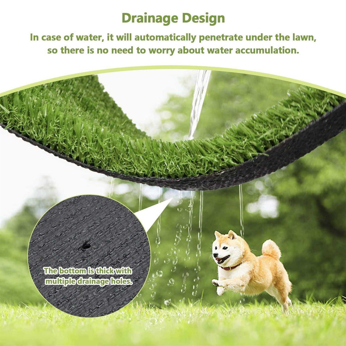 39.4 x 31.5 Inches Washable Artificial Grass Rug H938495