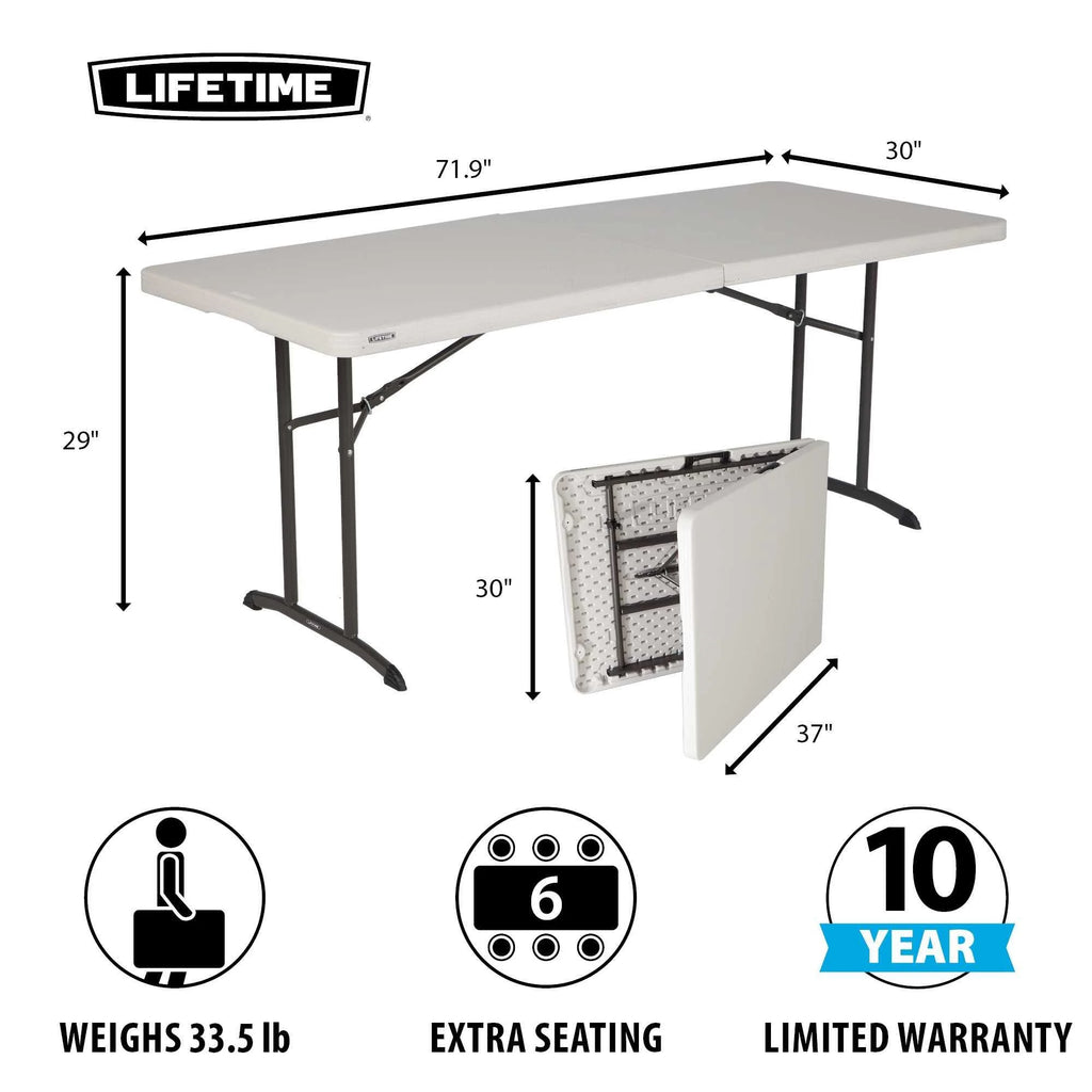 6 Foot Rectangle Fold-in-Half Table A8911