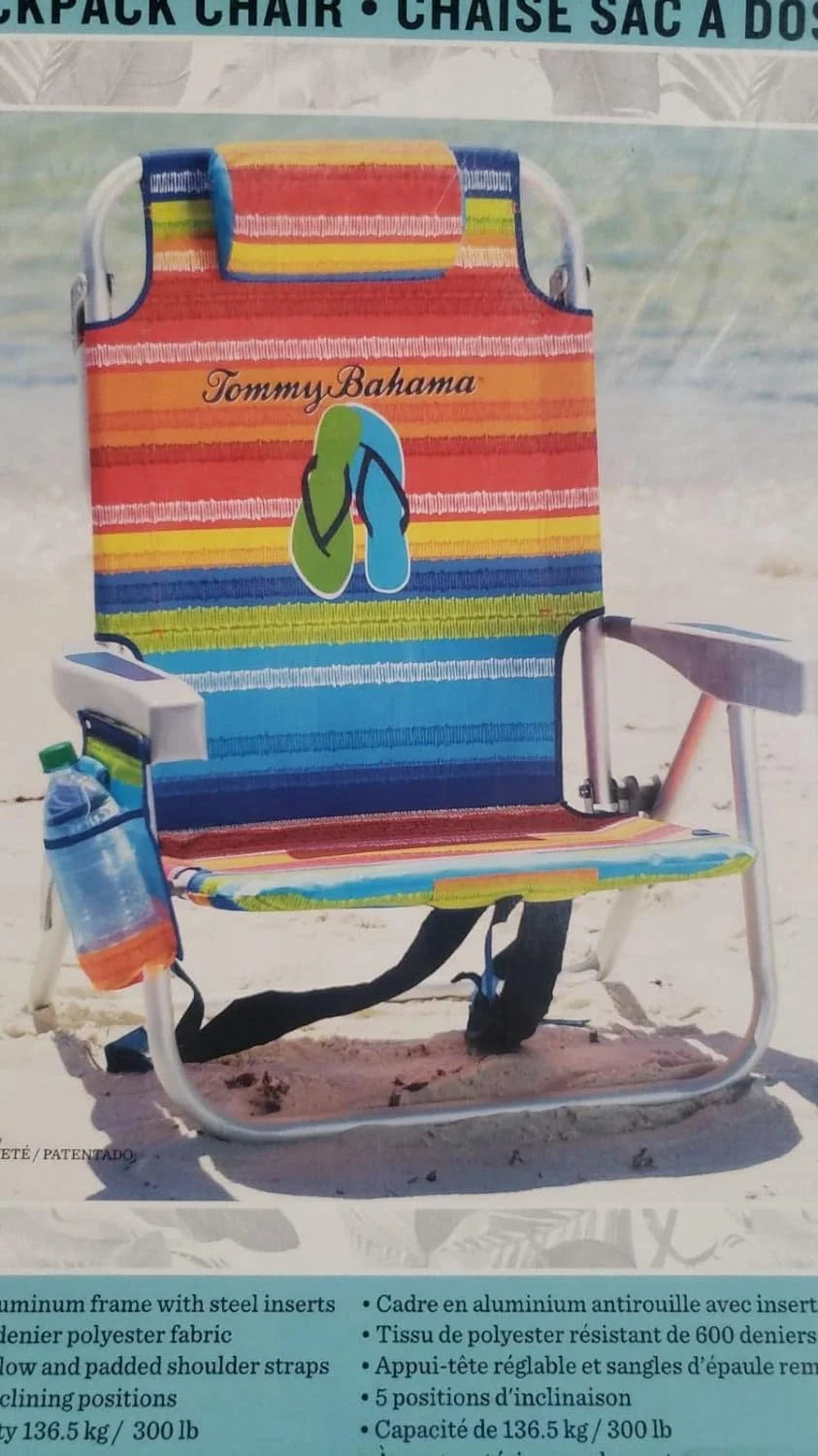 Backpack Cooler Chair with Storage Pouch and Towel Bar A602540
