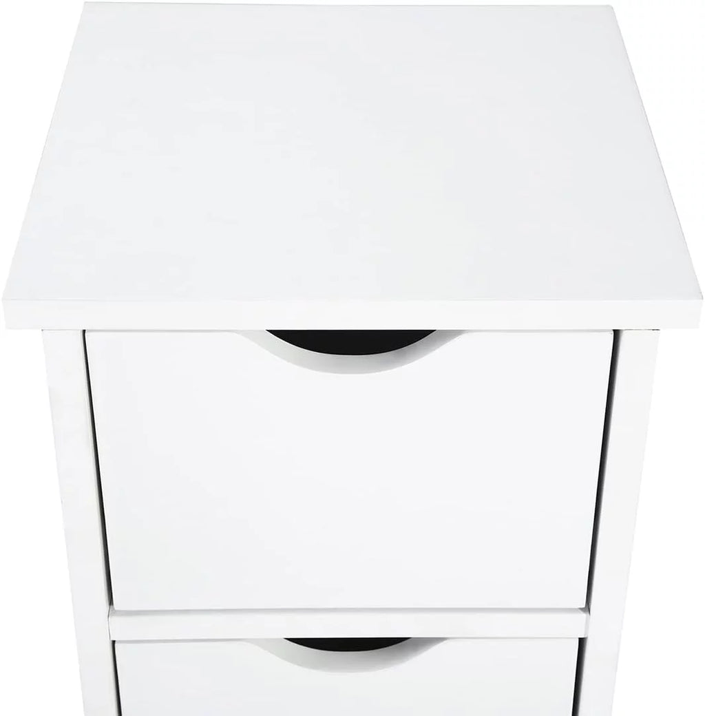 White 4 Drawer Wooden Floor Cabinet W987675