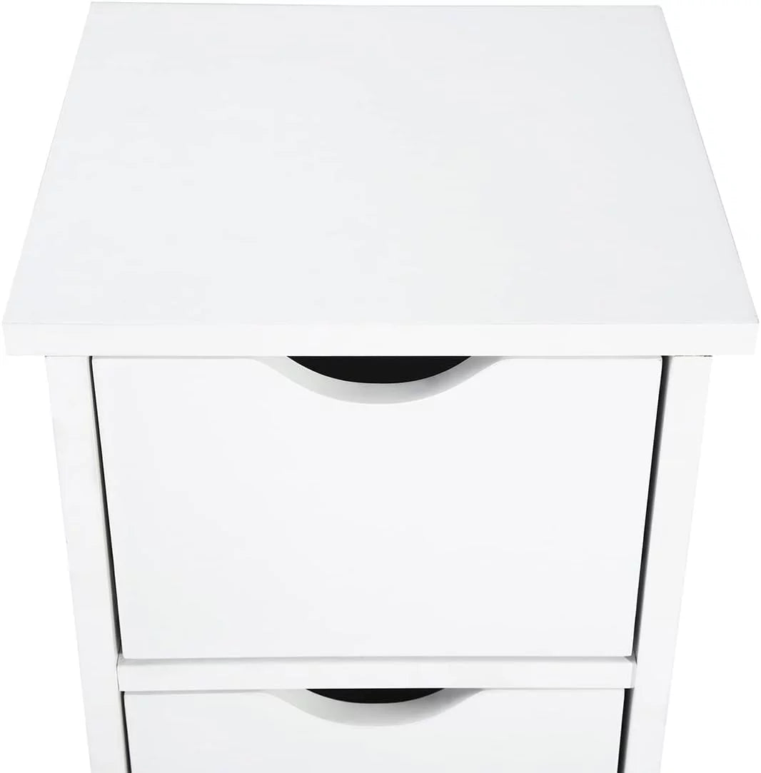 White 4 Drawer Wooden Floor Cabinet W987675