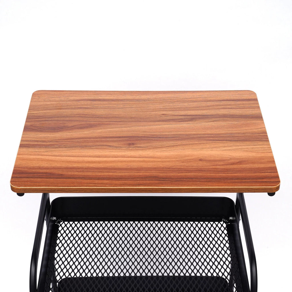 3 Tier Mobile Laptop Printer Cart Rolling Computer Stand O71499