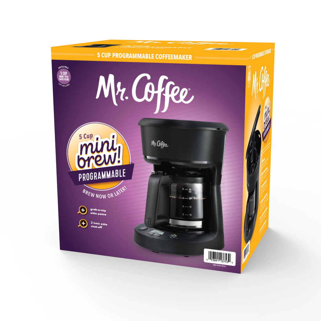 5-Cup Programmable Coffee Maker, 25 oz. Mini Brew, Black I747763