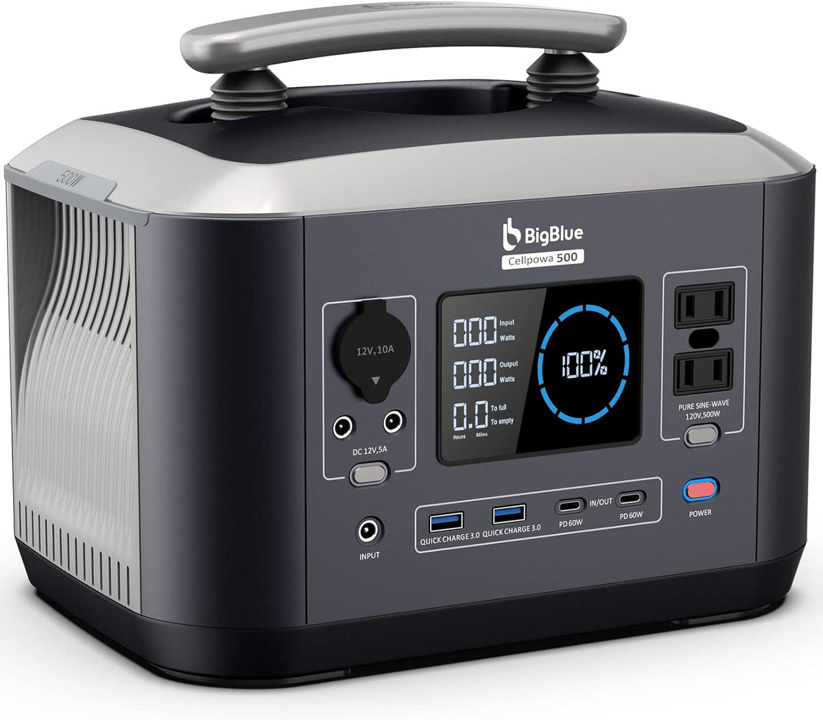 Portable Power Station 537.6Wh LiFePO4 Battery Solar Generator 500W AC G83281