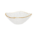 Set of 4 Glass Square Soup Bowls with Gold Rim U5639