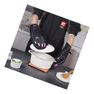 Neoprene Oven Mitt and Pot Holder Set of 2 Pink U86900