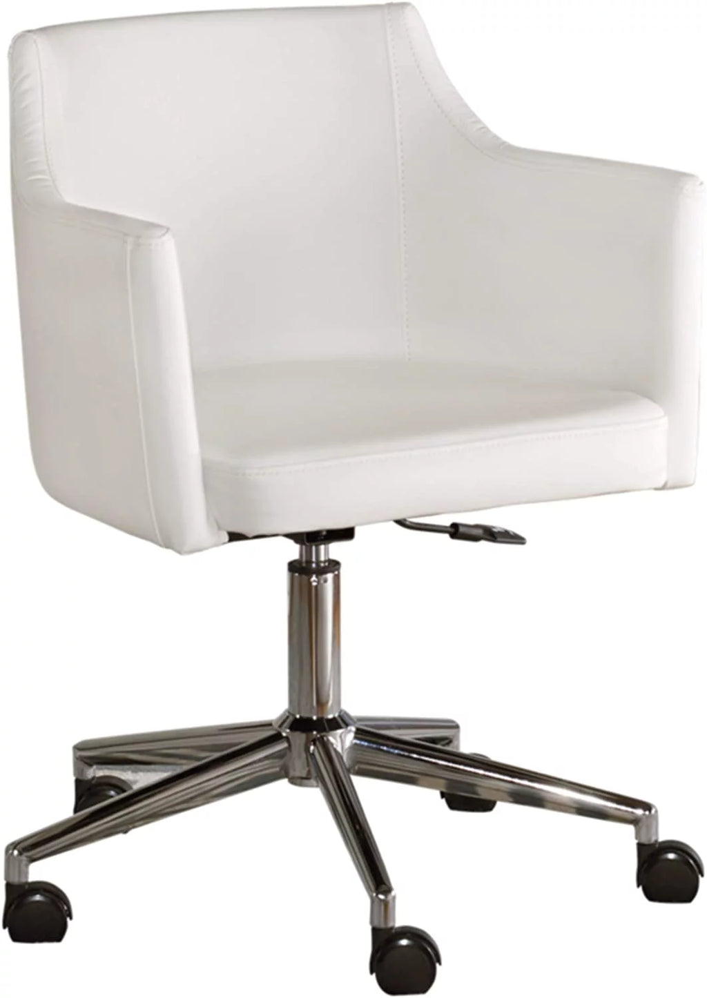 White Adjustable Swivel Office Desk Chair U96138